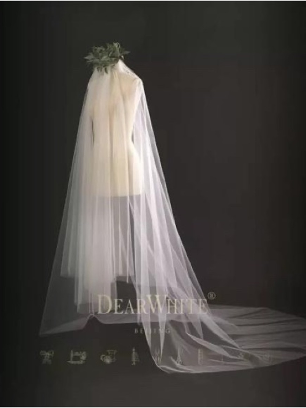Minimalist White Wedding Veil Long Cathedral Train Bridal Veil Tulle Hair Comb